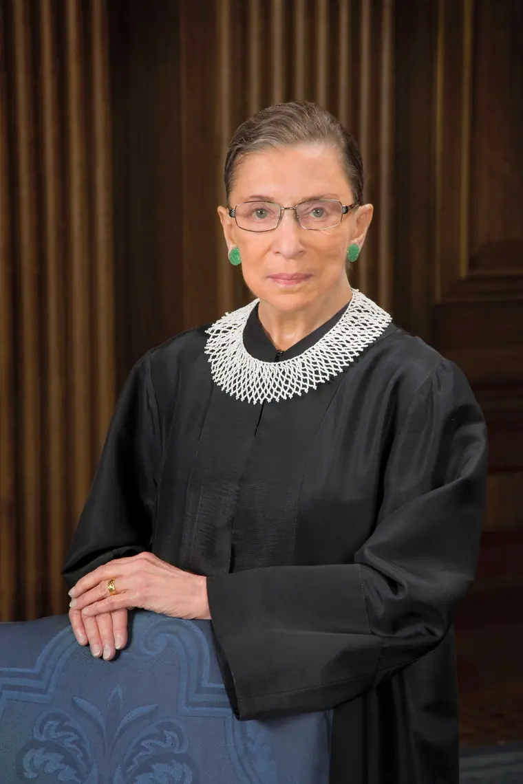 Official Supreme Court portrait of Justice Ruth Bader Ginsburg in judicial robes.